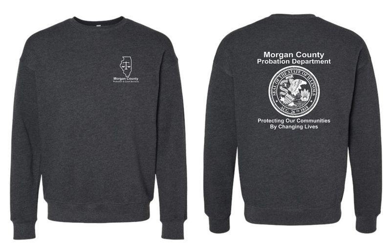 MORGAN COUNTY PROBATION-3945 BELLA-CANVAS DARK GREY HEATHER SPONGE FLEECE CREWNECK SWEATSHIRT