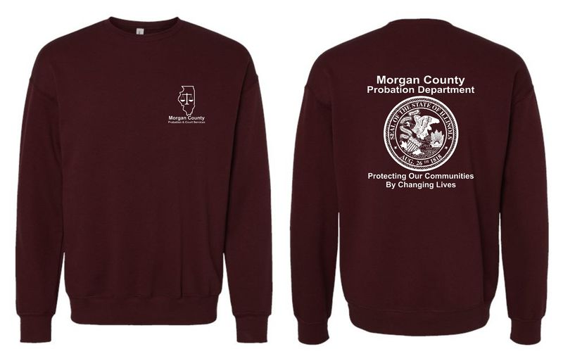 MORGAN COUNTY PROBATION-3945 BELLA-CANVAS MAROON SPONGE FLEECE CREWNECK SWEATSHIRT