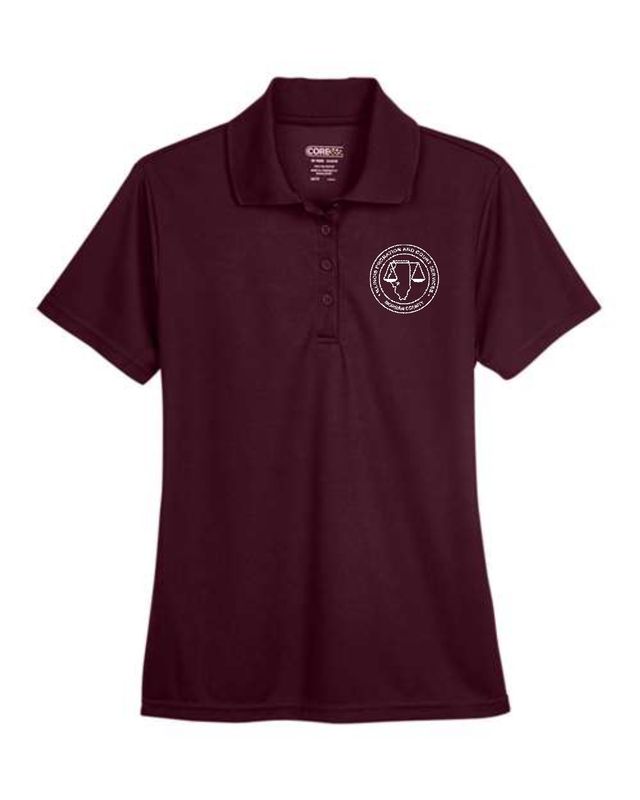 MORGAN COUNTY PROBATION-78181 Women&#39;s Origin Performance Piqué BURGUNDY Polo (EMBROIDERED)