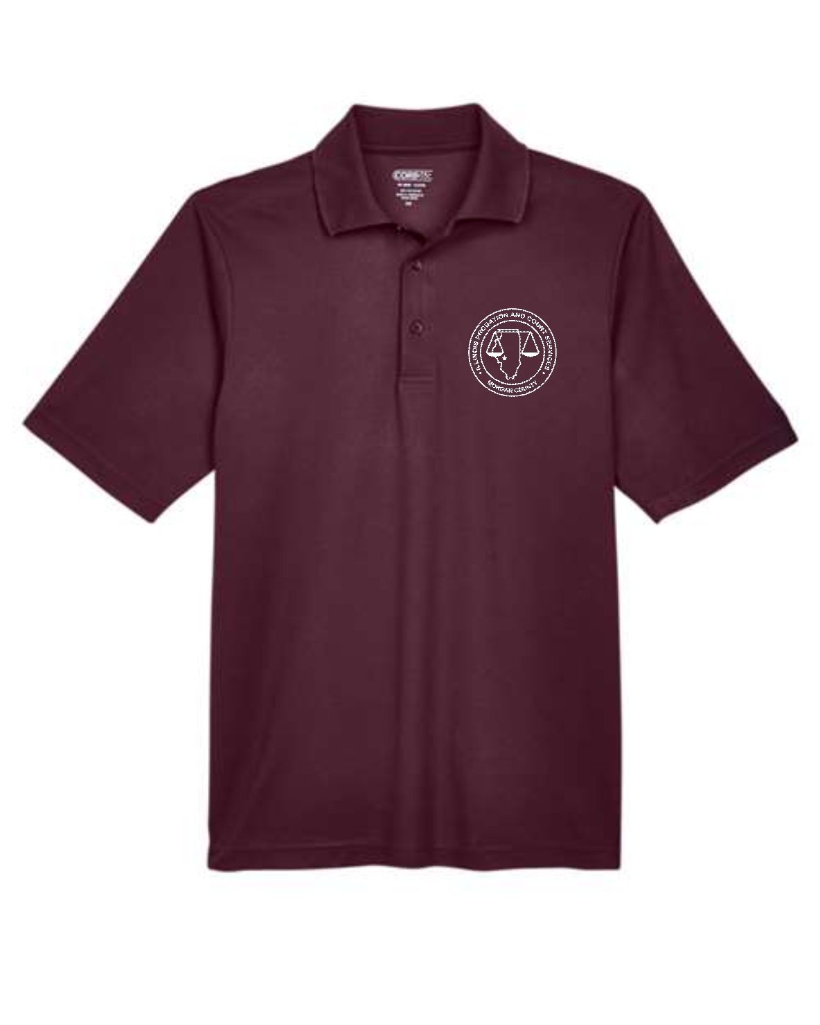 MORGAN COUNTY PROBATION-88181 Men&#39;s Origin Performance Piqué BURGUNDY Polo (EMBROIDERED)