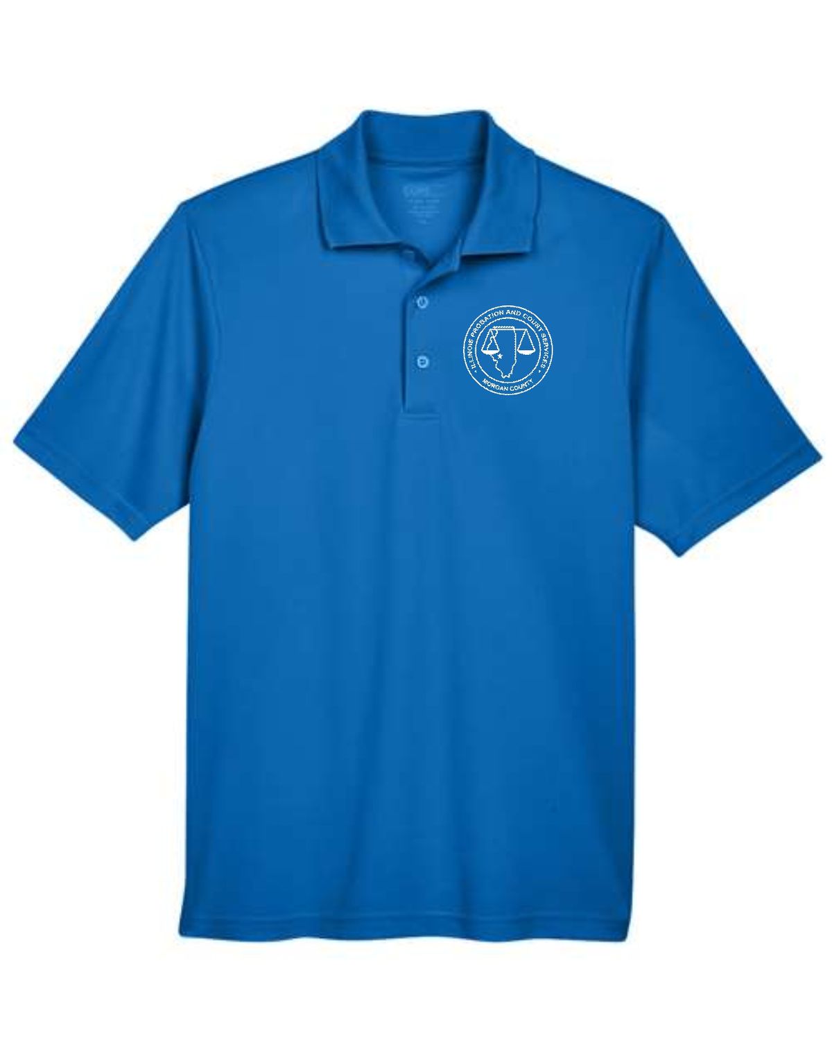 MORGAN COUNTY PROBATION-88181 Men&#39;s Origin Performance Piqué TRUE ROYAL Polo (EMBROIDERED)