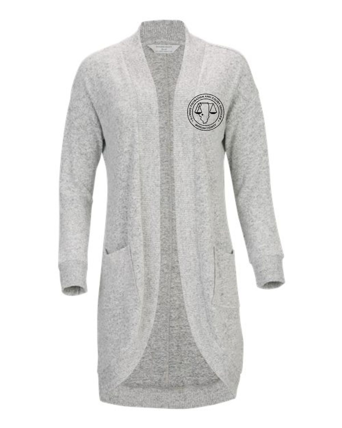 MORGAN COUNTY PROBATION-BW1103 BOXERCRAFT OXFORD HEATHER Women&#39;s Cuddle Cardigan (EMBROIDERED)