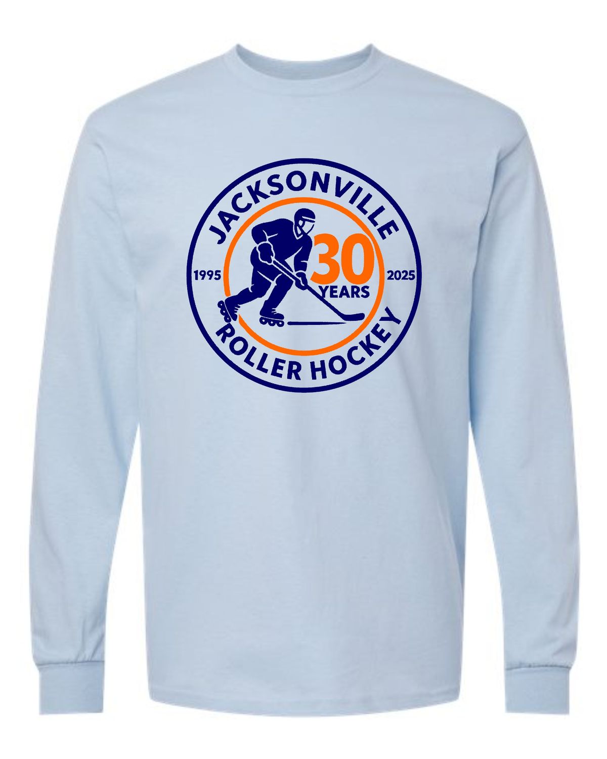 JACKSONVILLE ROLLER HOCKEY-5400 LIGHT BLUE LONG SLEEVE-T