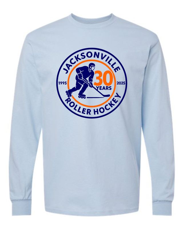 JACKSONVILLE ROLLER HOCKEY-5400 LIGHT BLUE LONG SLEEVE-T