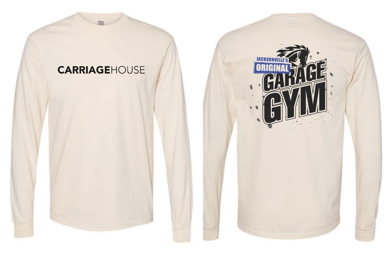 CARRIAGE HOUSE-6014 IVORY (GARAGE GYM) Comfort Colors Unisex Garment-Dyed Heavyweight Long Sleeve T-Shirt