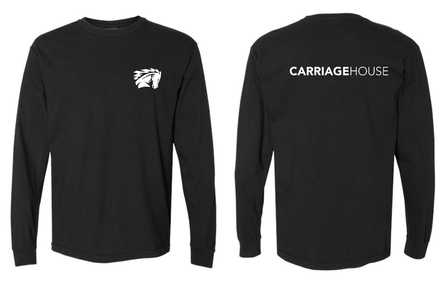 CARRIAGE HOUSE-6014 BLACK  Comfort Colors Unisex Garment-Dyed Heavyweight Long Sleeve T-Shirt