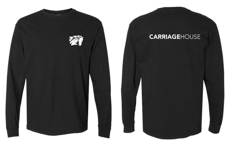 CARRIAGE HOUSE-6014 BLACK  Comfort Colors Unisex Garment-Dyed Heavyweight Long Sleeve T-Shirt