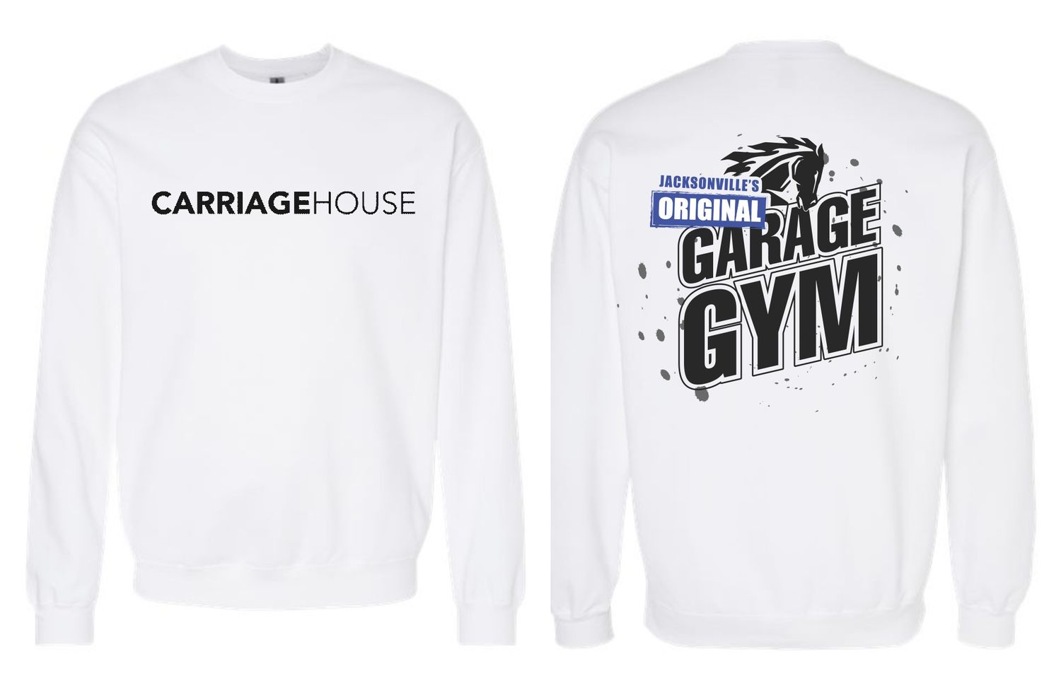 CARRIAGE HOUSE-SF000 WHITE (GARAGE GYM) Gildan Unisex Softstyle® Midweight Crewneck Sweatshirt