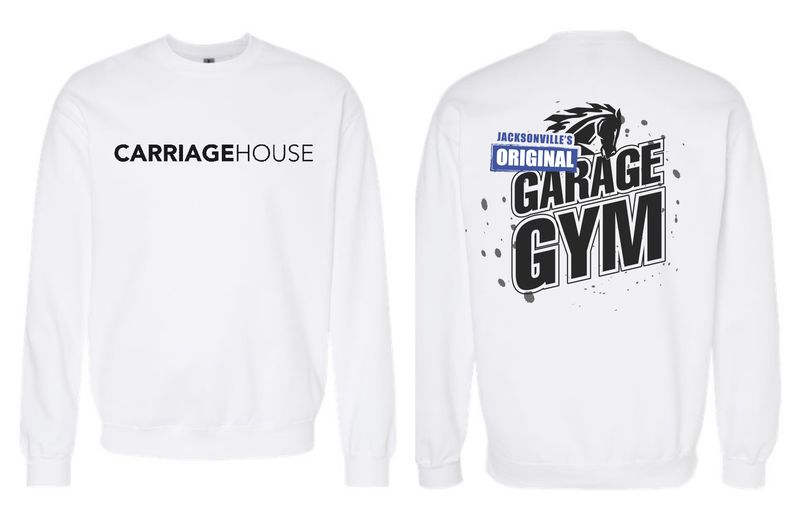 CARRIAGE HOUSE-SF000 WHITE (GARAGE GYM) Gildan Unisex Softstyle® Midweight Crewneck Sweatshirt