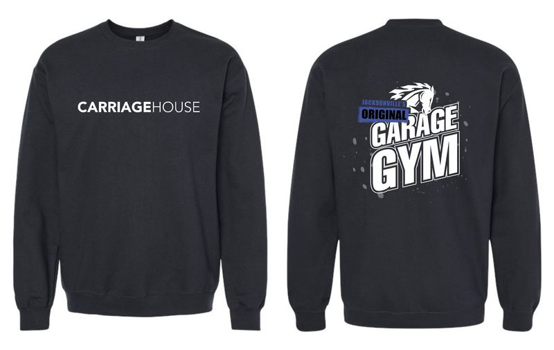 CARRIAGE HOUSE-SF000 BLACK (GARAGE GYM) Gildan Unisex Softstyle® Midweight Crewneck Sweatshirt