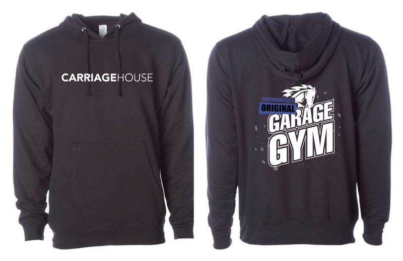 CARRIAGE HOUSE-SF500 BLACK (GARAGE GYM) Gildan Unisex Softstyle® Midweight Hooded Sweatshirt