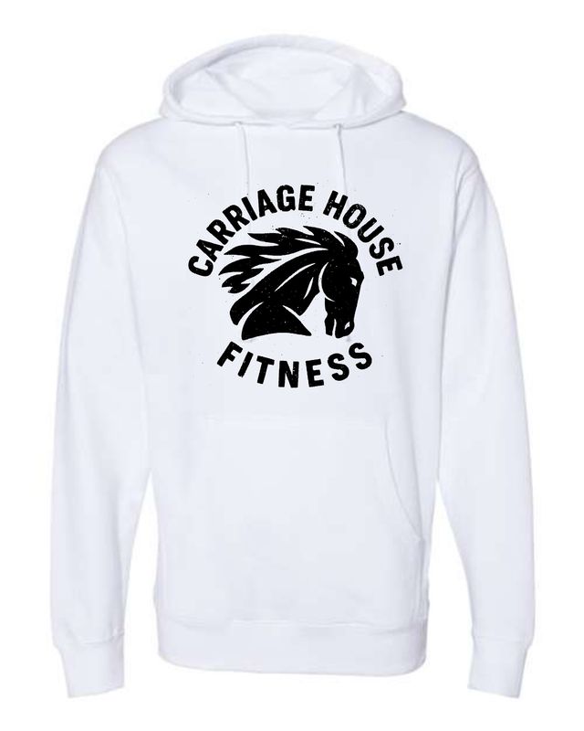 CARRIAGE HOUSE-SF500 WHITE (HORSE HEAD LOGO) Gildan Unisex Softstyle® Midweight Hooded Sweatshirt