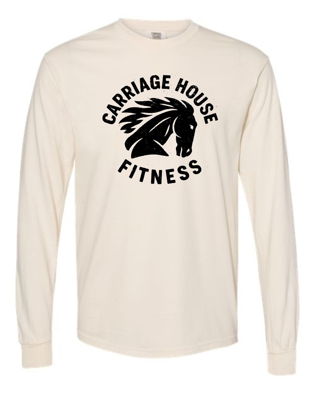 CARRIAGE HOUSE-3501 IVORY (HORSE HEAD LOGO) BELLA + CANVAS Unisex Jersey Long Sleeve Tee