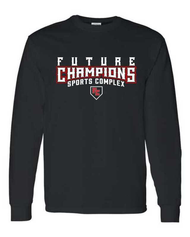 FC-FUTURE CHAMPIONS LOGO-5400 BLACK LONG SLEEVE-T (FRONT PRINT ONLY)