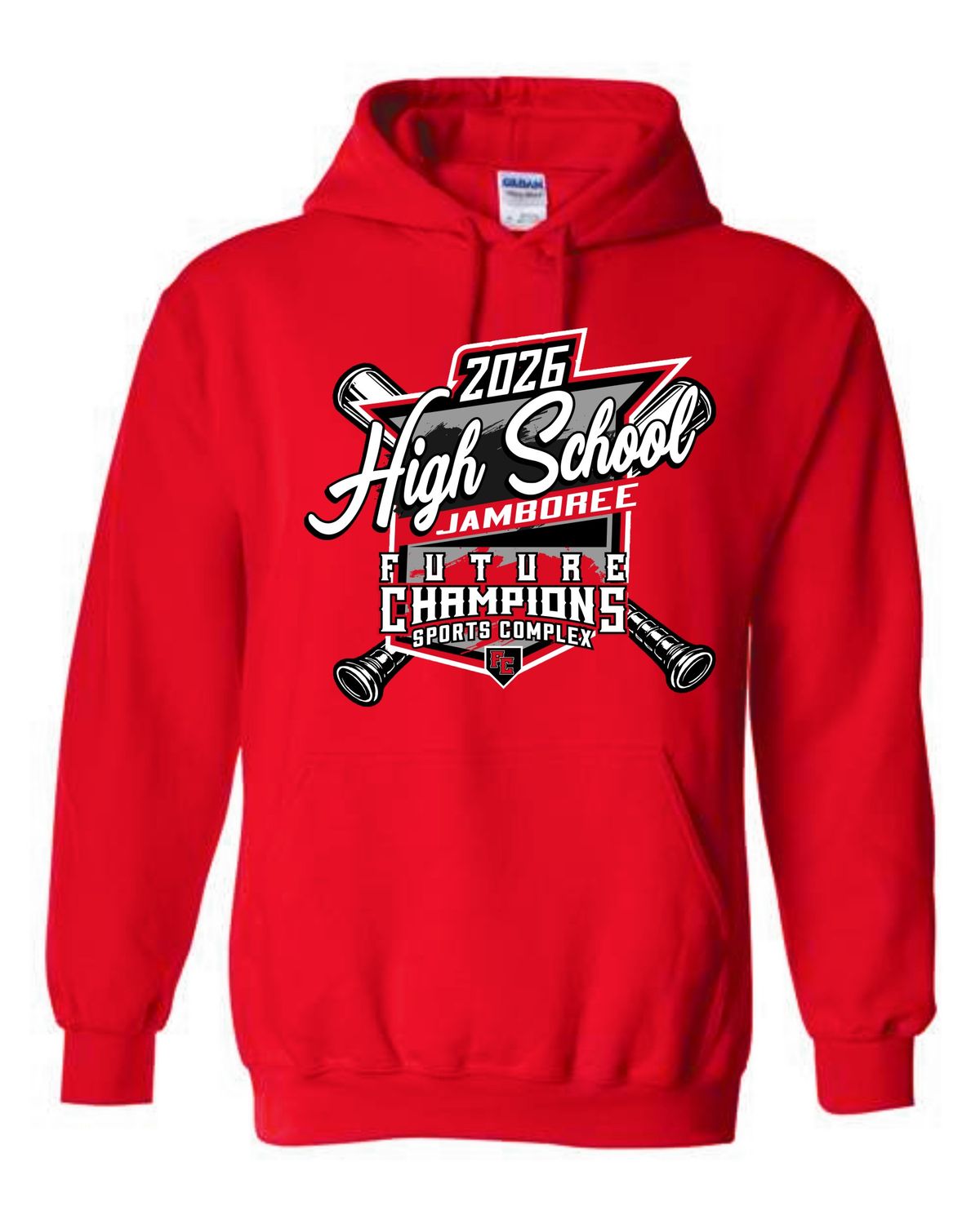 FC-HIGH SCHOOL JAMBOREE-18500 RED  REGULAR PULLOVER HOODIE (FRONT PRINT ONLY)