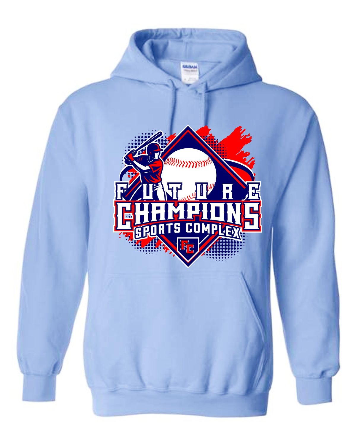 FC-MAY MANIA-18500 CAROLINA BLUE  REGULAR PULLOVER HOODIE (FRONT PRINT ONLY)