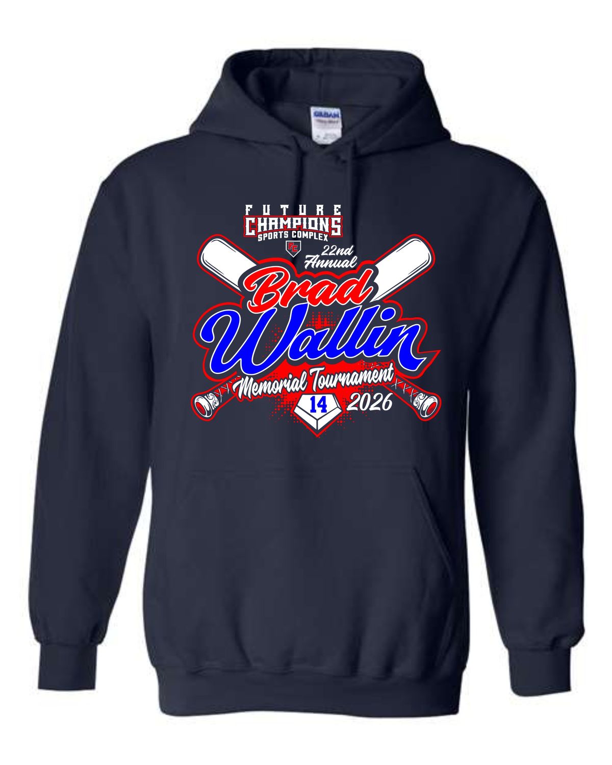 FC-BRAD WALLIN-18500 NAVY BLUE  REGULAR PULLOVER HOODIE (FRONT PRINT ONLY)