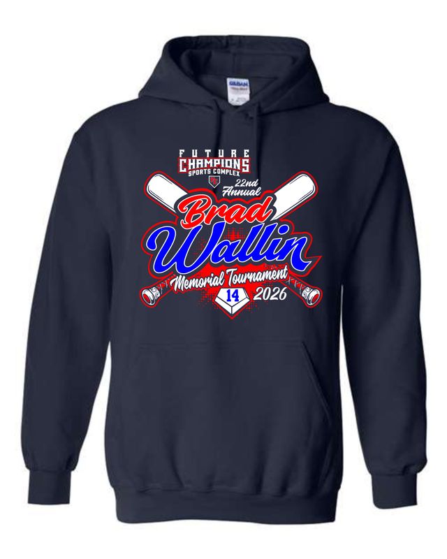 FC-BRAD WALLIN-18500 NAVY BLUE  REGULAR PULLOVER HOODIE (FRONT &amp; BACK PRINT)