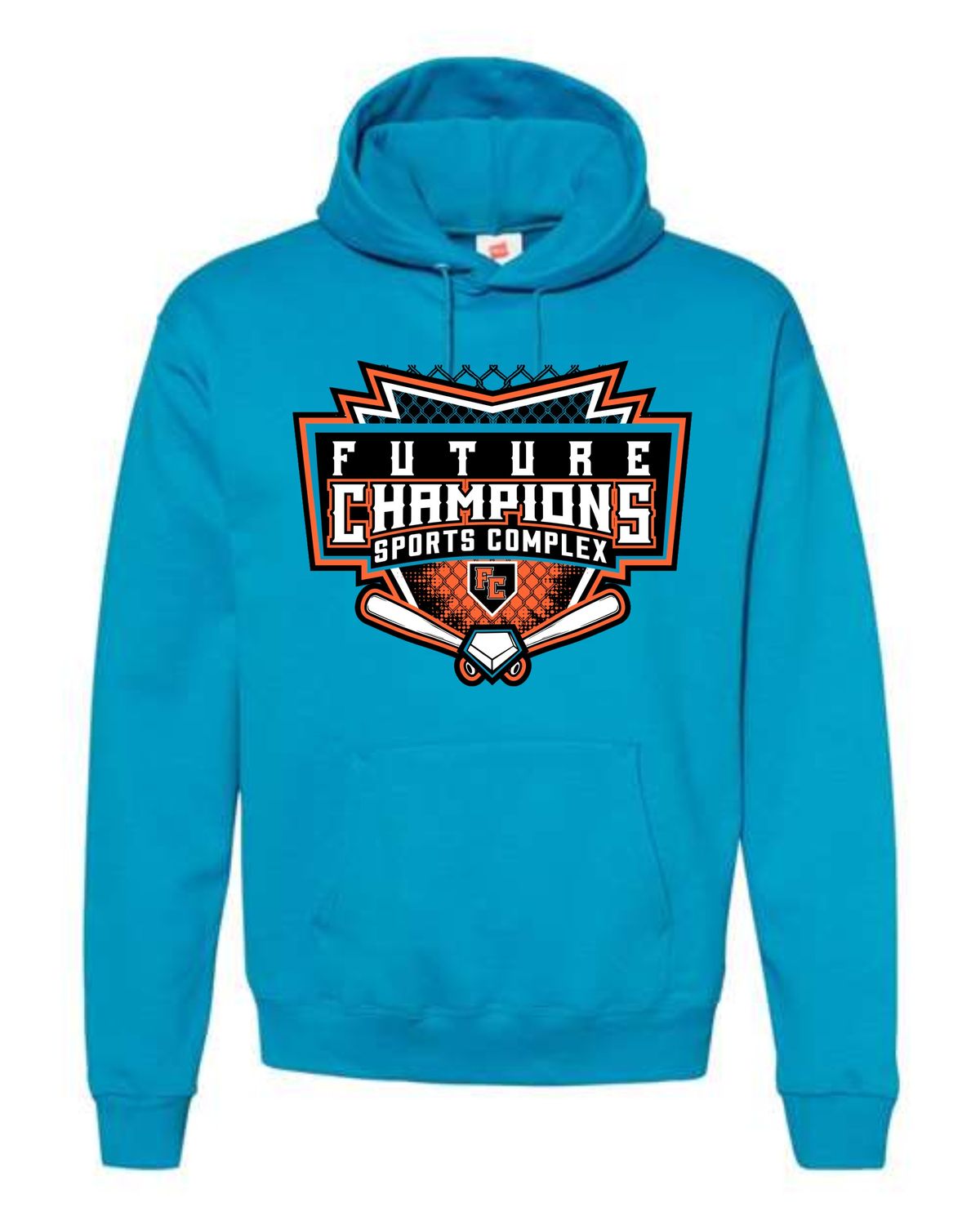 FC-SLUGFEST-P170 TEAL REGULAR PULLOVER HOODIE (FRONT &amp; BACK PRINT)