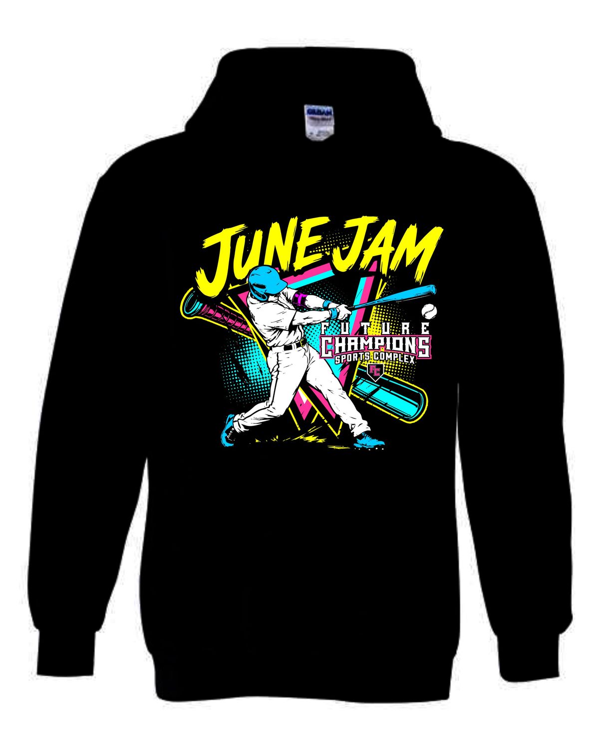 FC-JUNE JAM-18500 BLACK REGULAR PULLOVER HOODIE (FRONT &amp; BACK PRINT)