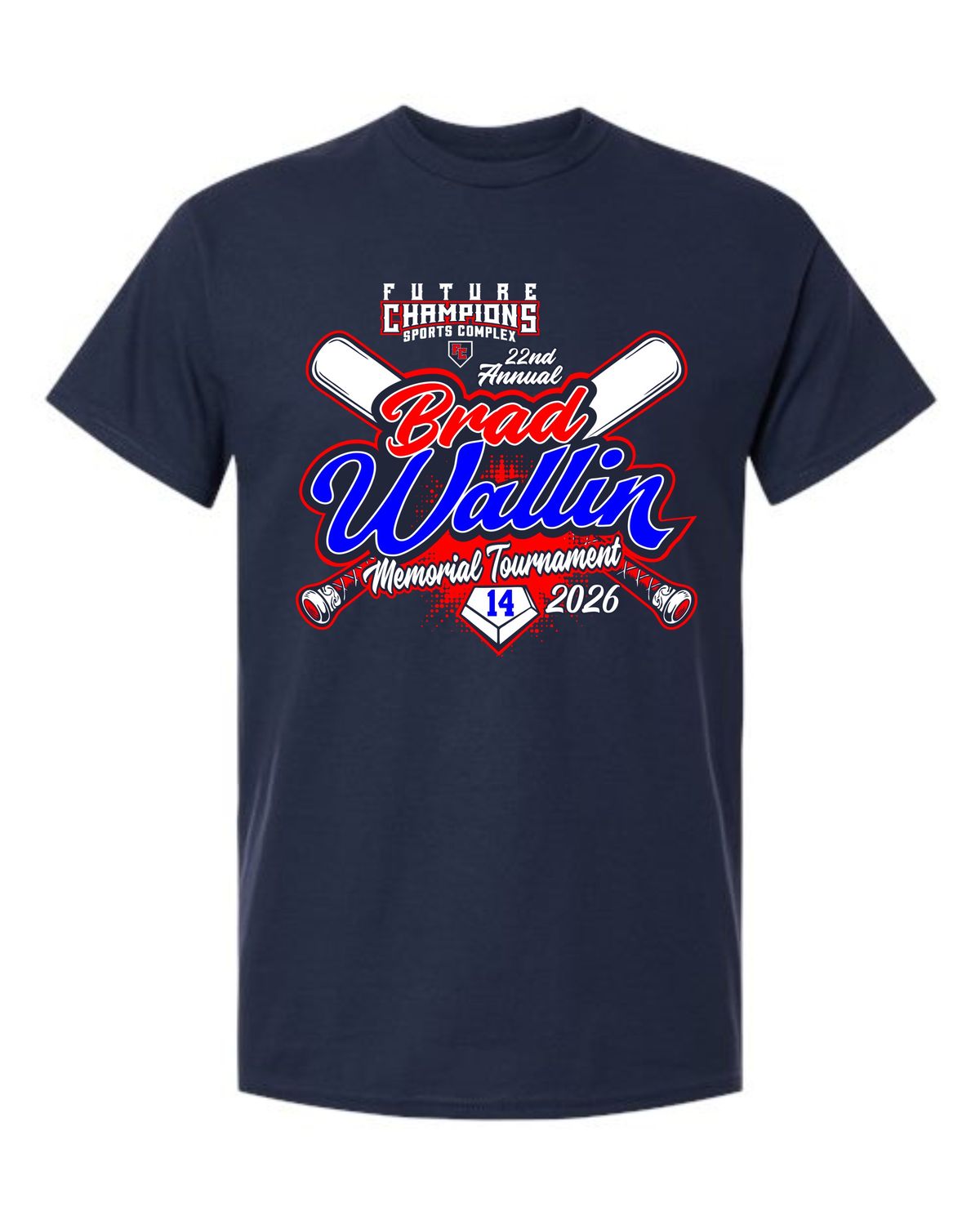 FC-BRAD WALLIN-5000 NAVY BLUE REGULAR T-SHIRT (FRONT &amp; BACK PRINT)