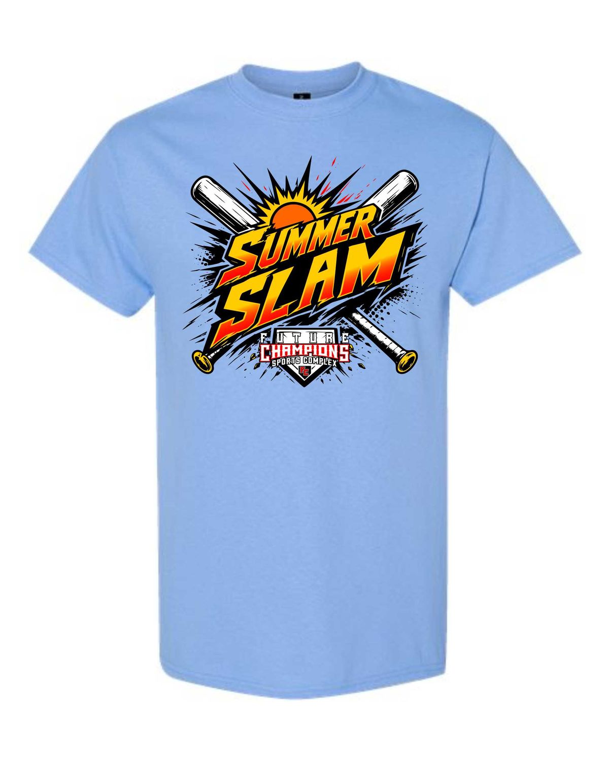 FC-SUMMER SLAM-5000 CAROLINA BLUE REGULAR T-SHIRT (FRONT &amp; BACK PRINT)