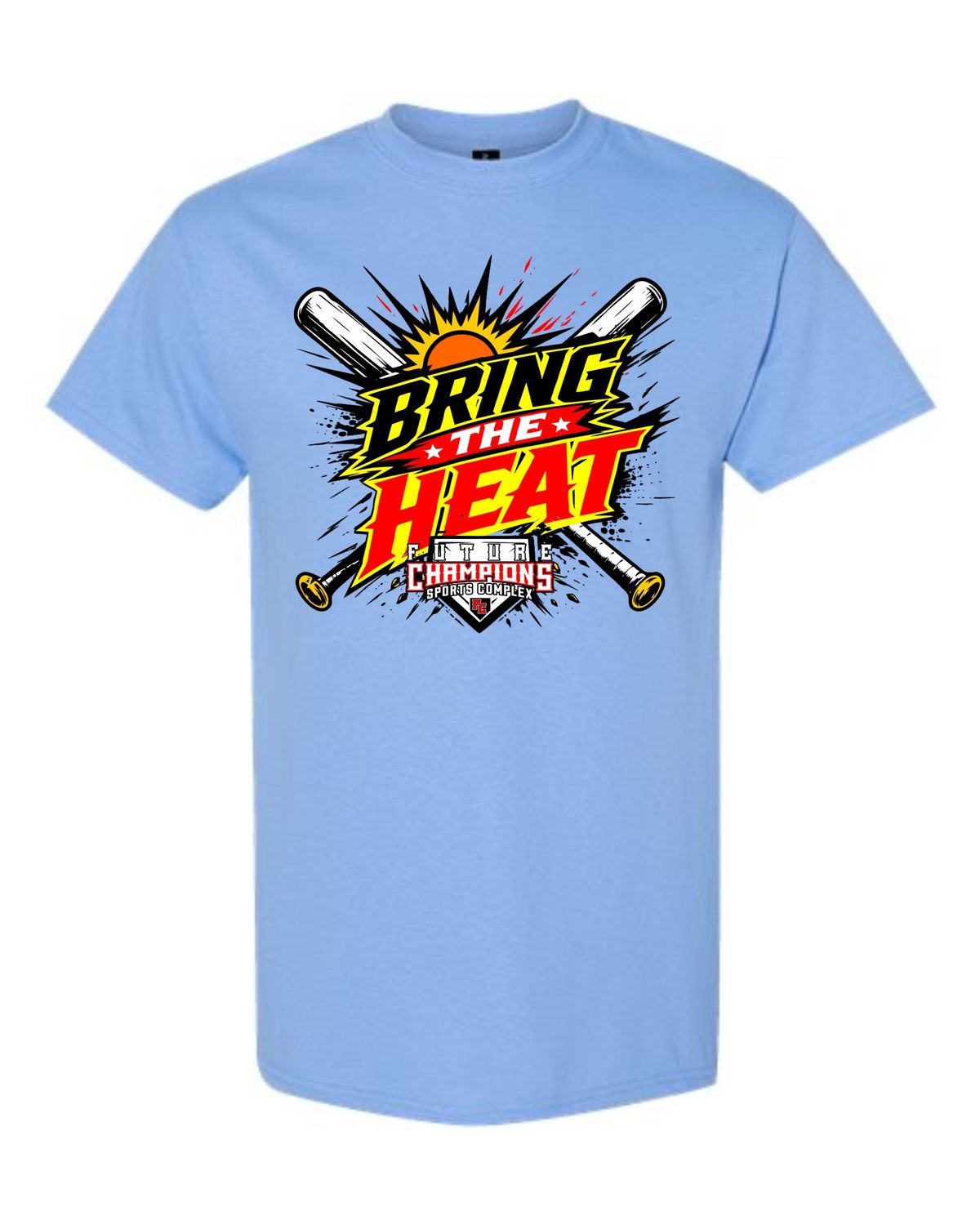 FC-BRING THE HEAT-5000 CAROLINA BLUE REGULAR T-SHIRT (FRONT &amp; BACK PRINT)