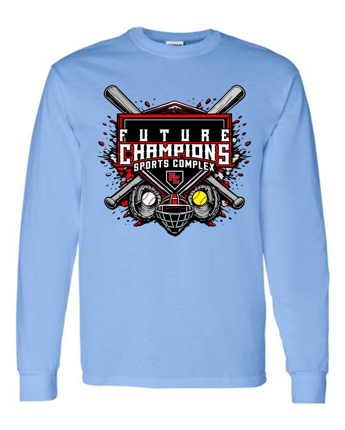 FC-APRIL BLAST-5400 CAROLINA BLUE REGULAR LONG SLEEVE-T (FRONT &amp; BACK PRINT)