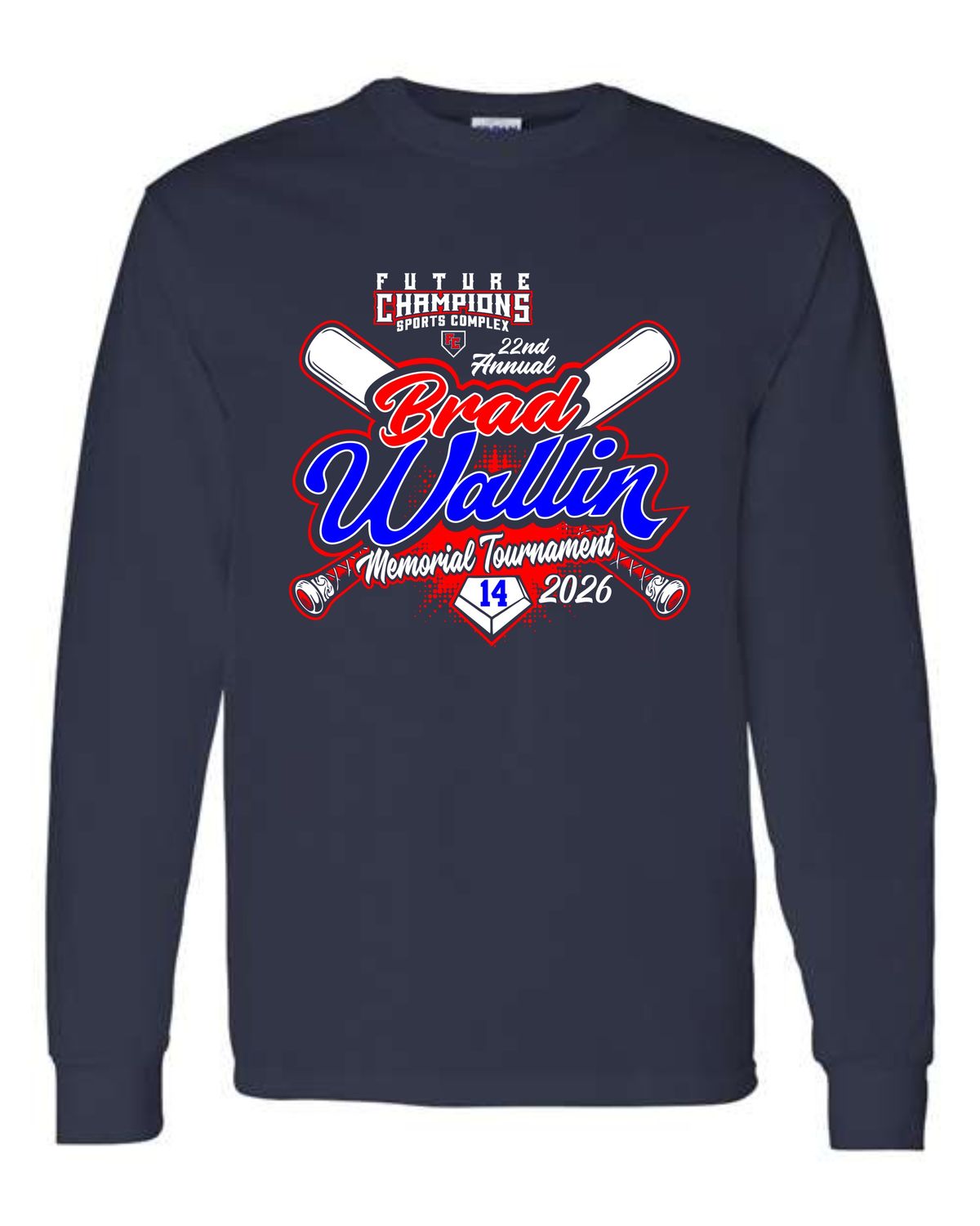FC-BRAD WALLIN-5400 NAVY BLUE REGULAR LONG SLEEVE-T (FRONT &amp; BACK PRINT)