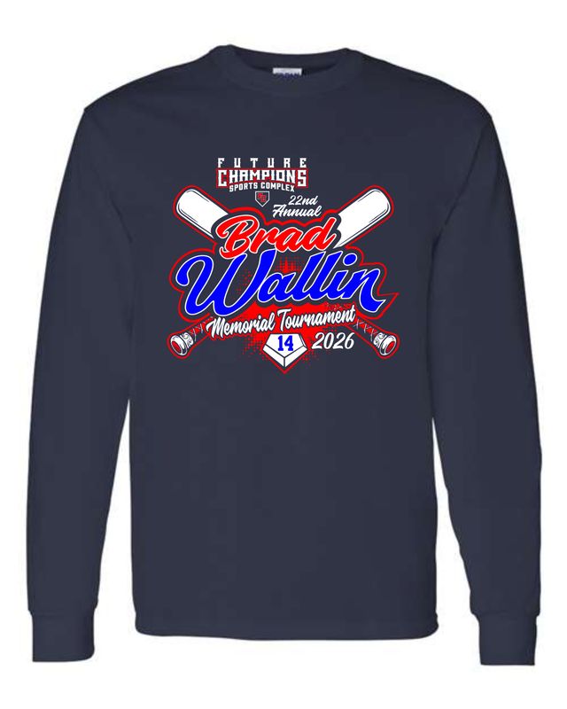 FC-BRAD WALLIN-5400 NAVY BLUE REGULAR LONG SLEEVE-T (FRONT &amp; BACK PRINT)