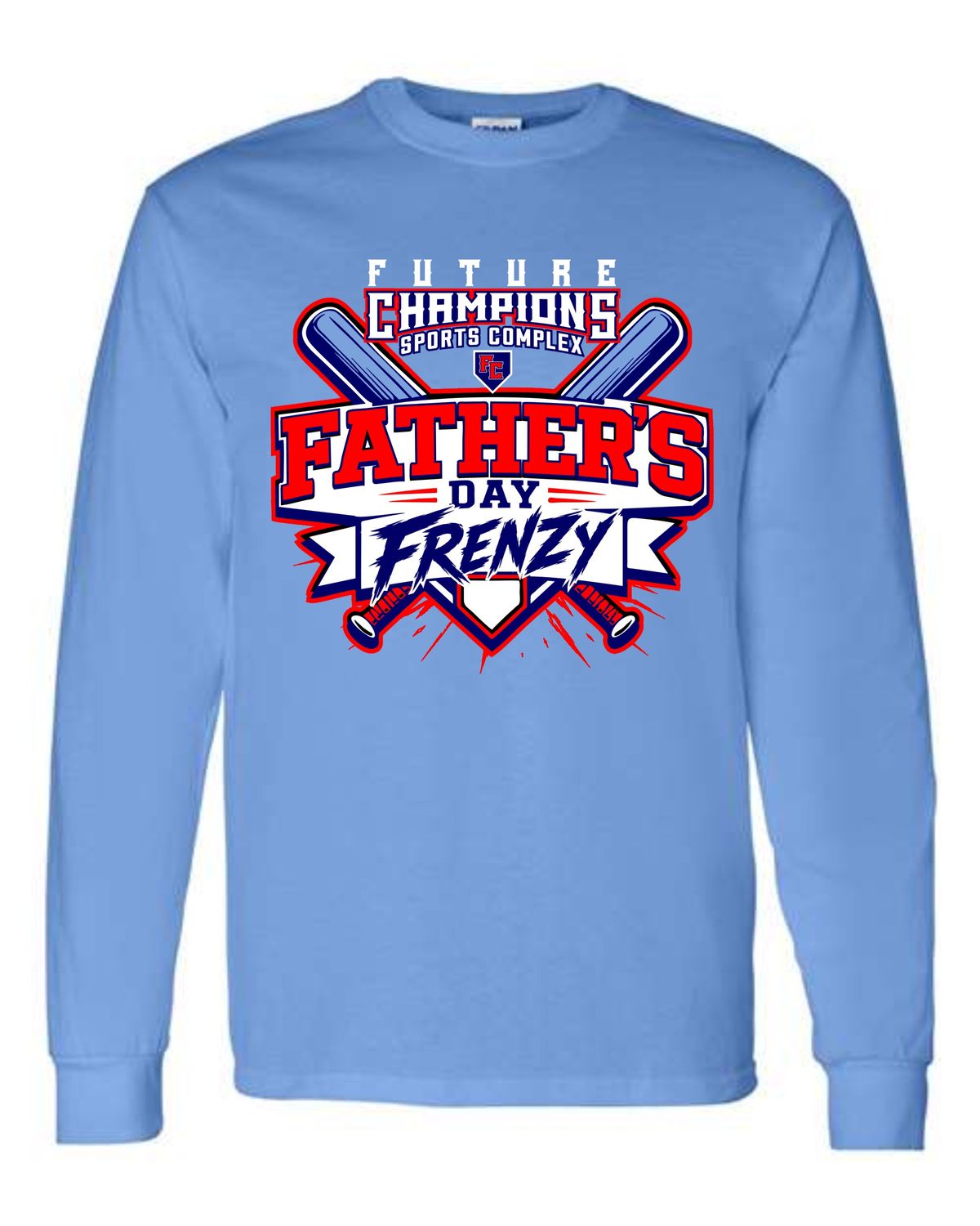 FC-FATHERS DAY FRENZY-5400 CAROLINA BLUE REGULAR LONG SLEEVE-T (FRONT &amp; BACK PRINT)