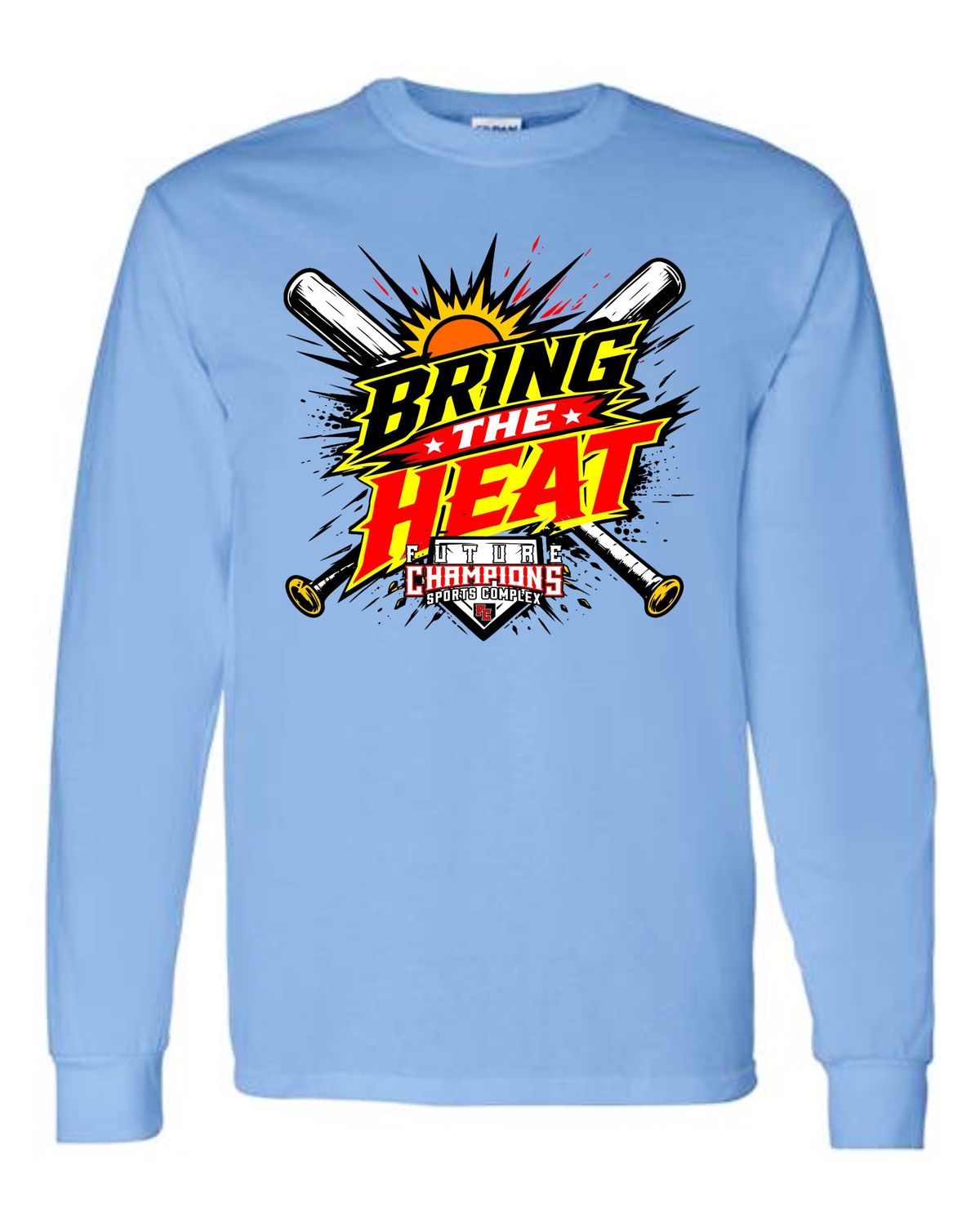 FC-BRING THE HEAT-5400 CAROLINA BLUE REGULAR LONG SLEEVE-T (FRONT &amp; BACK PRINT)
