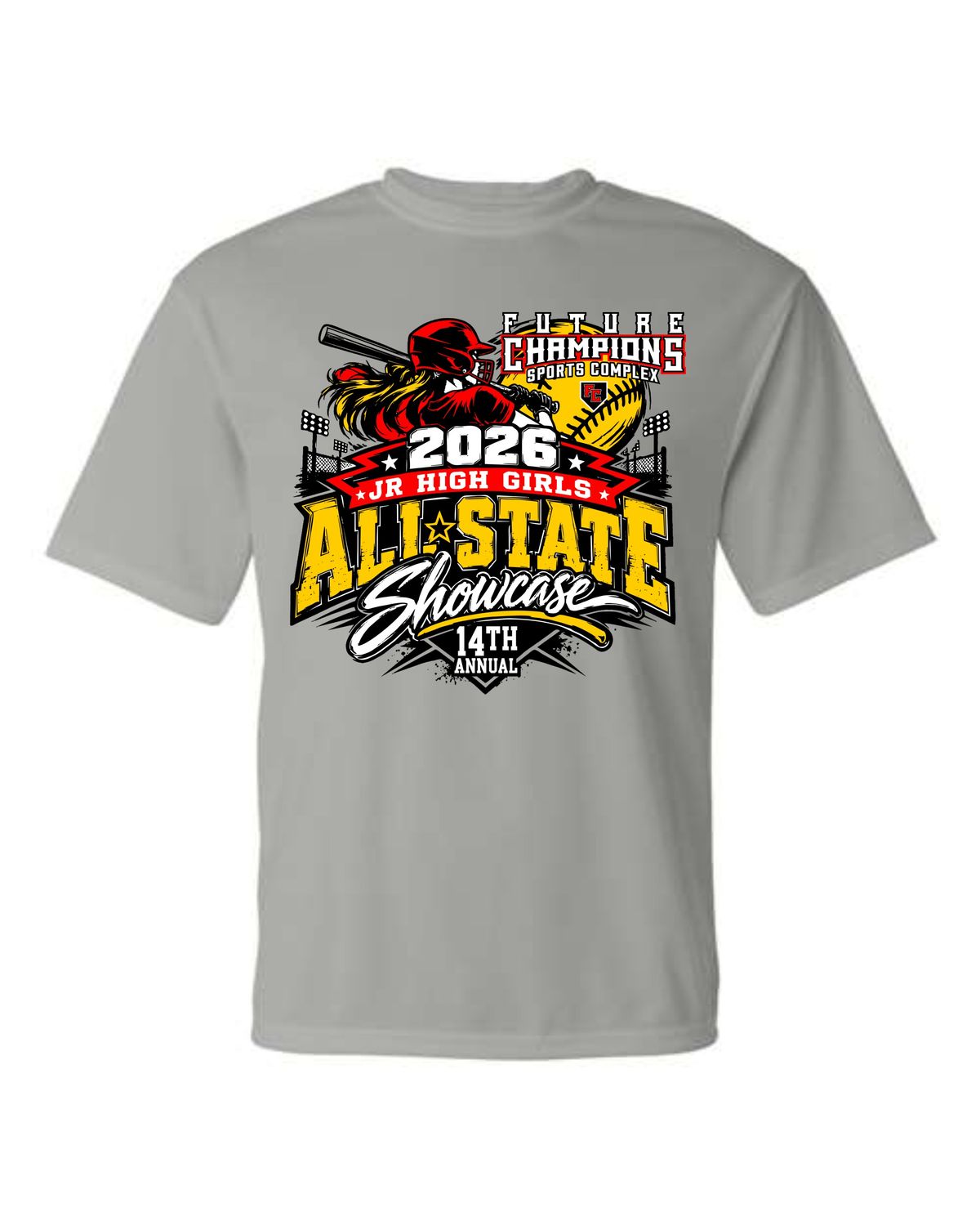 FC JR HIGH GIRLS ALL-STATE SHOWCASE-5100 SPORT GREY DRI-FIT T-SHIRT (FRONT &amp; BACK PRINT)