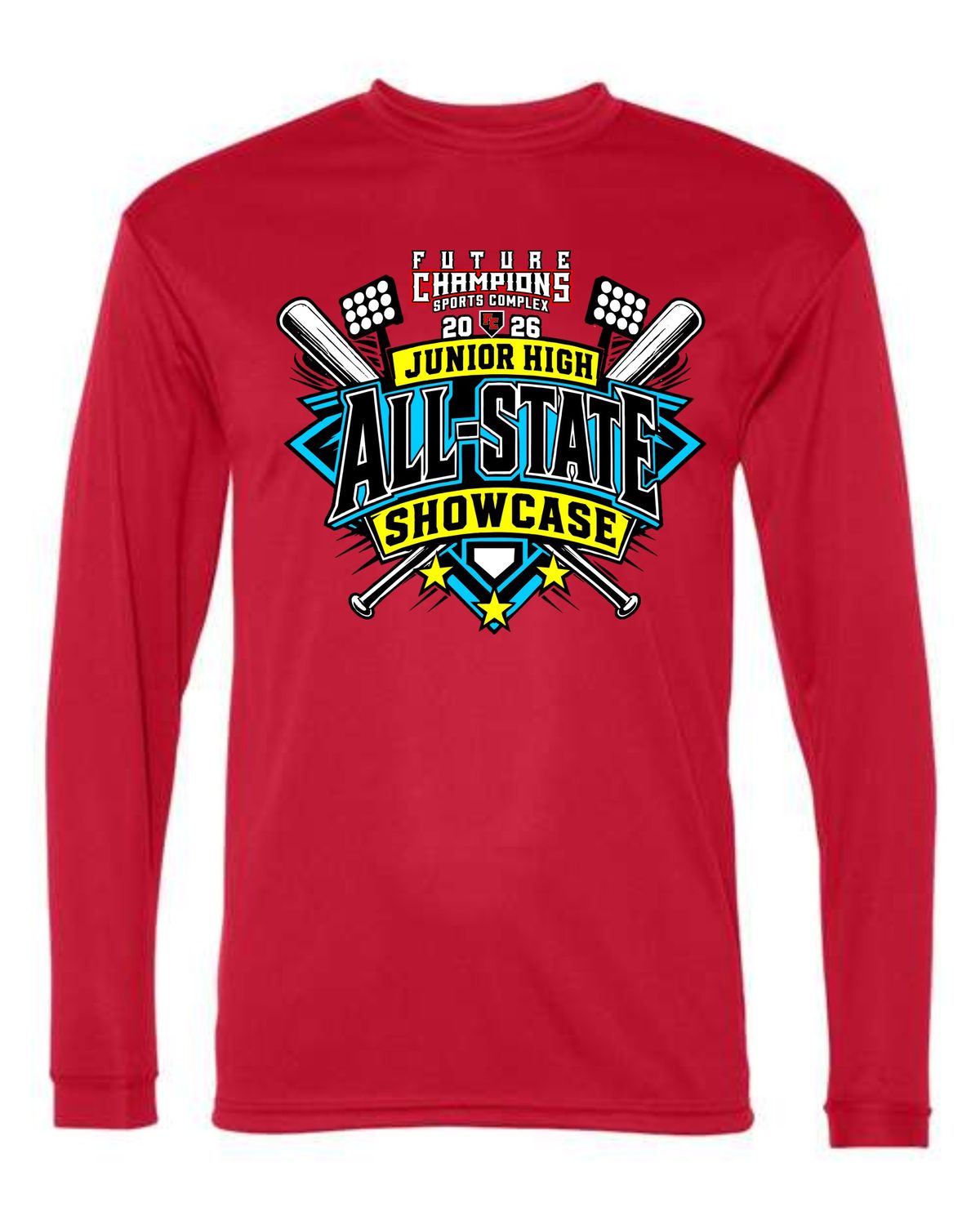 FC JR HIGH ALL-STATE SHOWCASE-5104 RED DRI-FIT LONG SLEEVE-T (FRONT &amp; BACK PRINT)