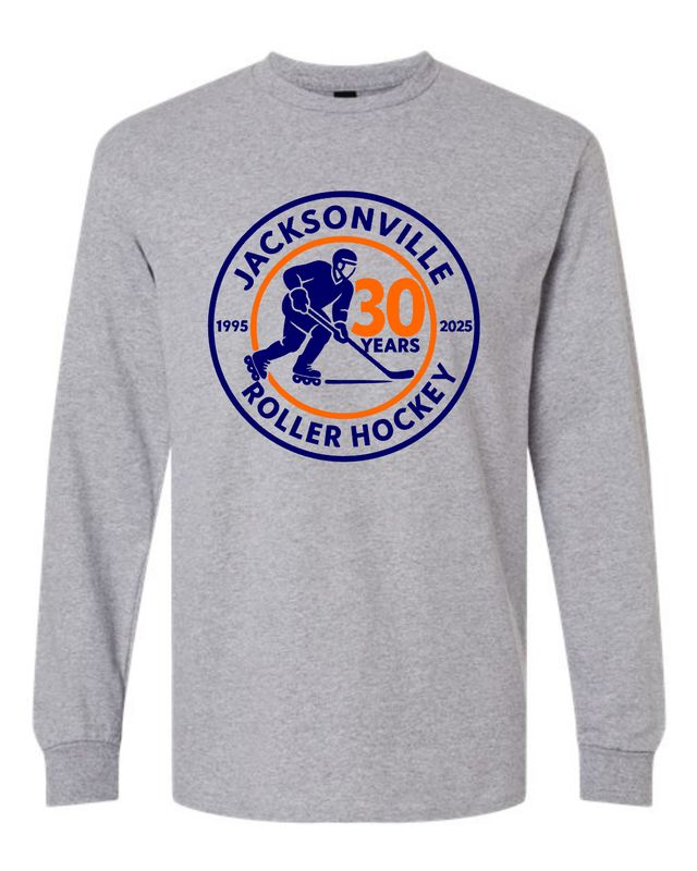 JACKSONVILLE ROLLER HOCKEY-5400 SPORT GREY LONG SLEEVE-T