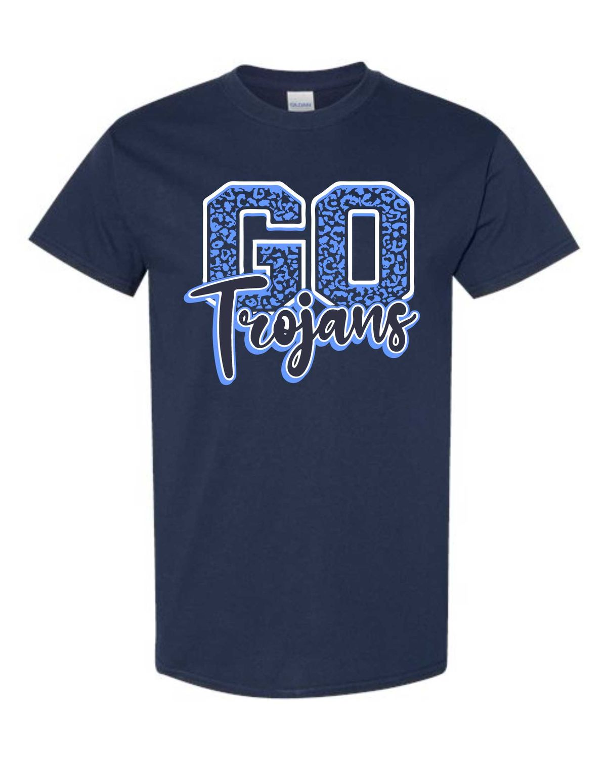 TRIOPIA TROJANS-GILDAN 5000 NAVY UNI-SEX T-SHIRT