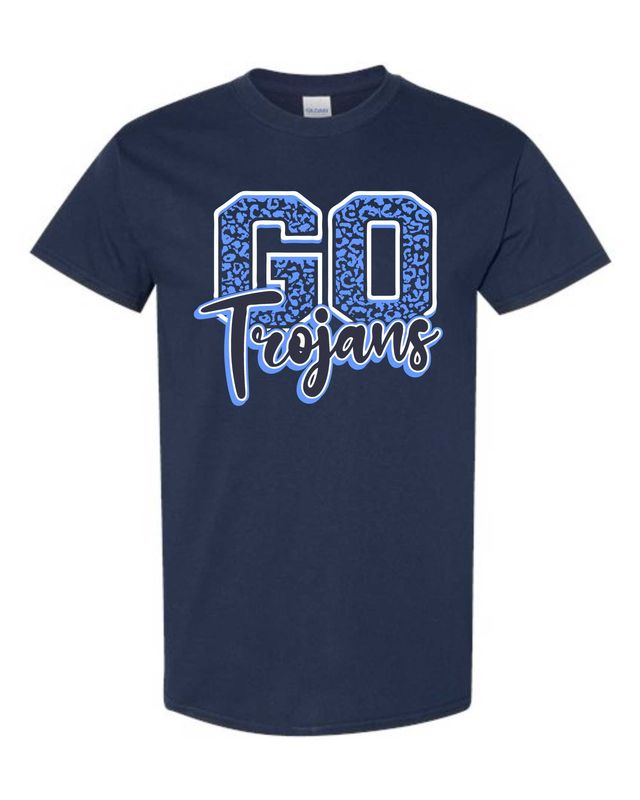 TRIOPIA TROJANS-GILDAN 5000 NAVY UNI-SEX T-SHIRT