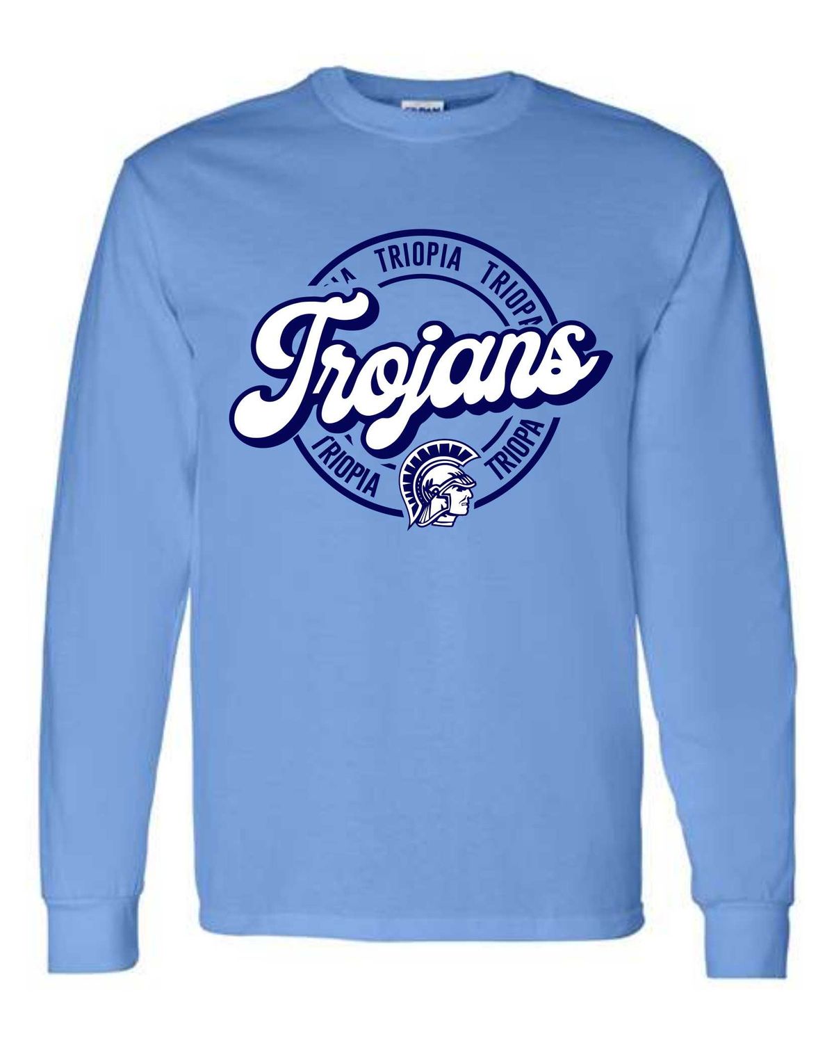 TRIOPIA TROJANS-GILDAN 5400 CAROLINA BLUE LONG SLEEVE-T