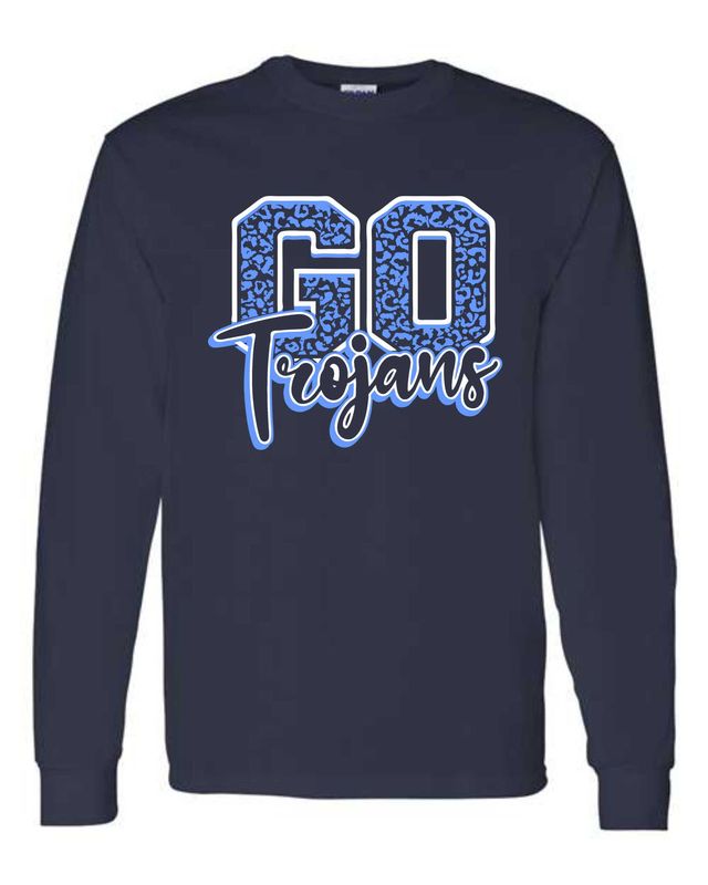TRIOPIA TROJANS-GILDAN 5400 NAVY LONG SLEEVE-T