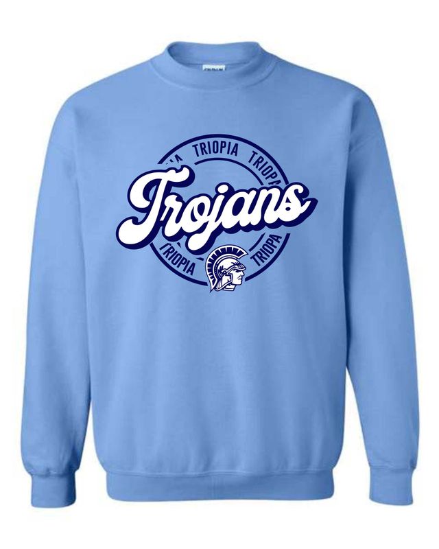 TRIOPIA TROJANS-GILDAN 18000 CAROLINA BLUE CREWNECK SWEATSHIRT