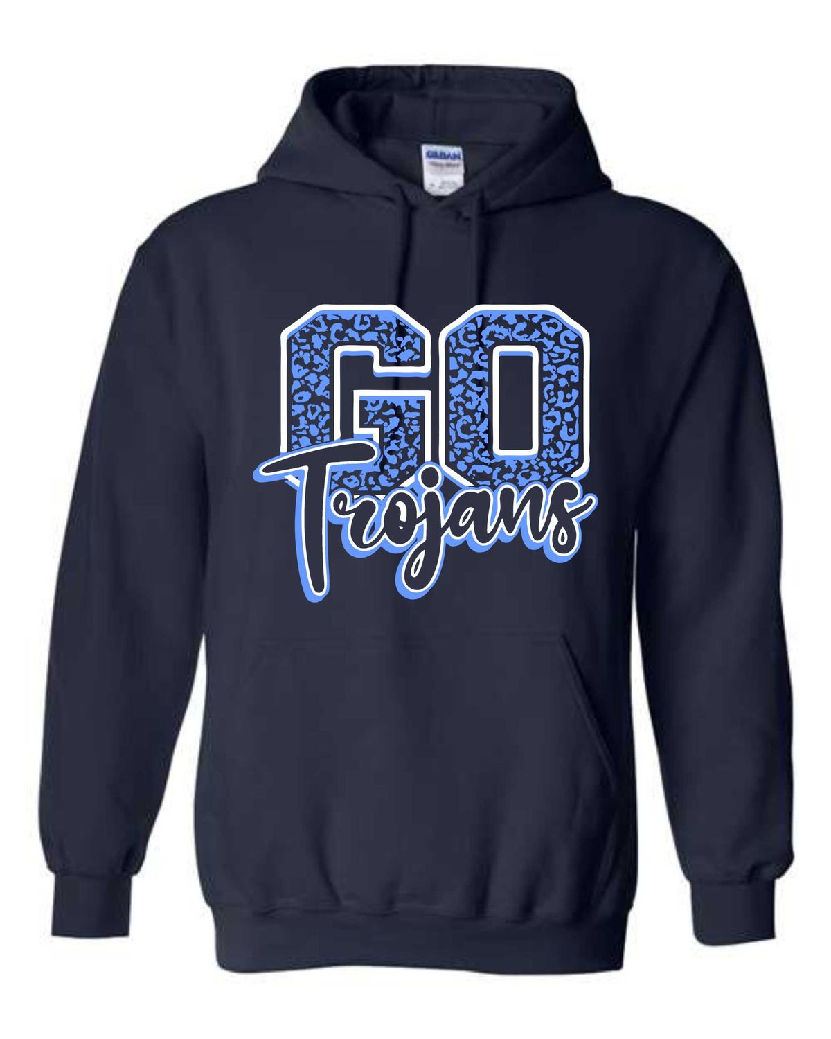 TRIOPIA TROJANS-GILDAN 18500 NAVY PULLOVER HOODIE