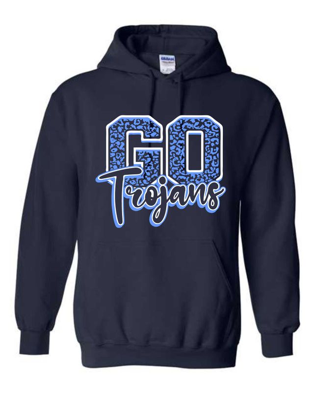 TRIOPIA TROJANS-GILDAN 18500 NAVY PULLOVER HOODIE