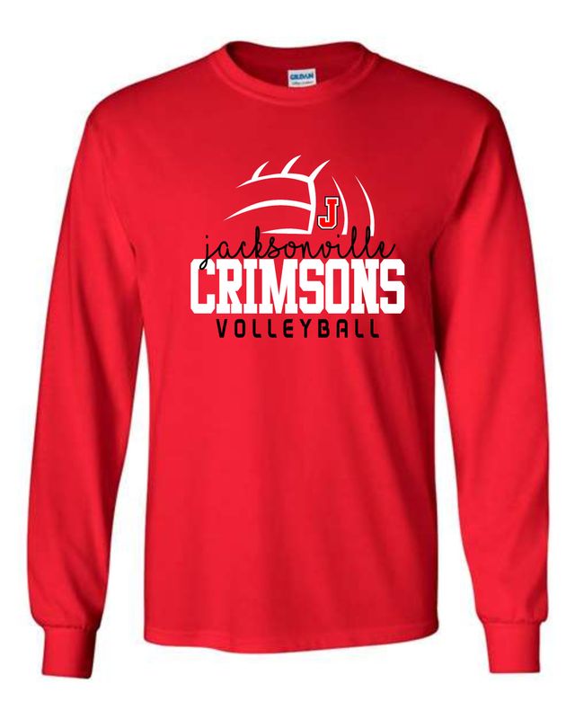 JMS VOLLEYBALL-5400 RED LONG SLEEVE-T