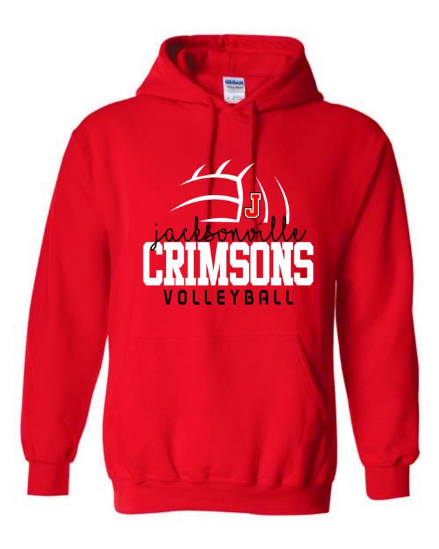 JMS VOLLEYBALL-18500 RED PULLOVER HOODIE