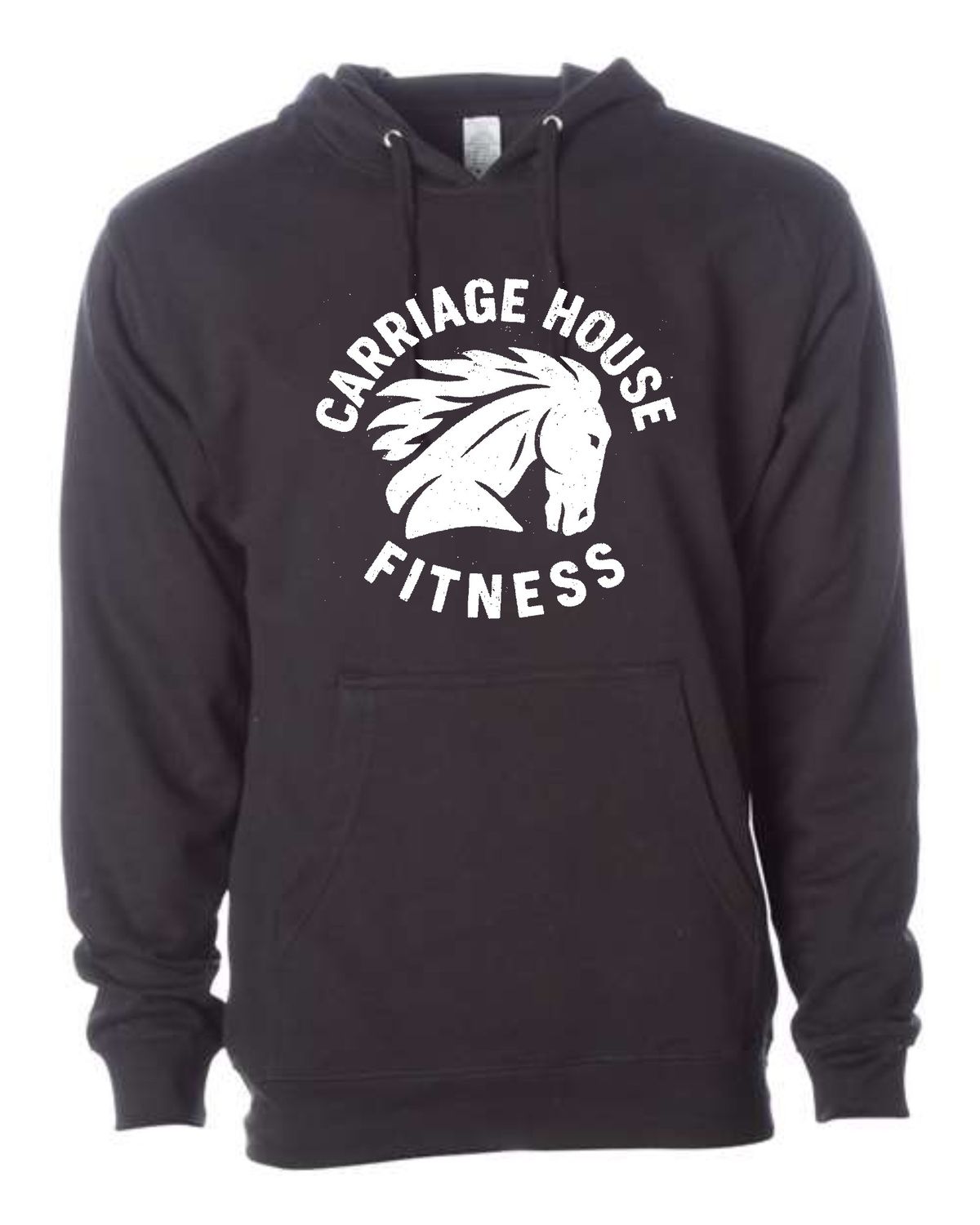 CARRIAGE HOUSE-SF500 BLACK (HORSE HEAD LOGO) Gildan Unisex Softstyle® Midweight Hooded Sweatshirt