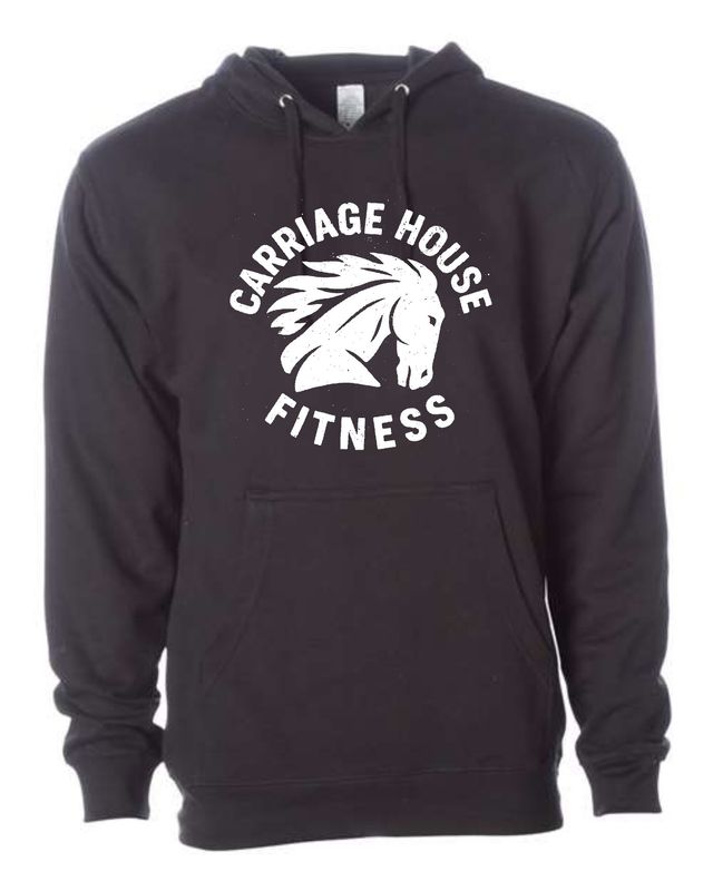 CARRIAGE HOUSE-SF500 BLACK (HORSE HEAD LOGO) Gildan Unisex Softstyle® Midweight Hooded Sweatshirt