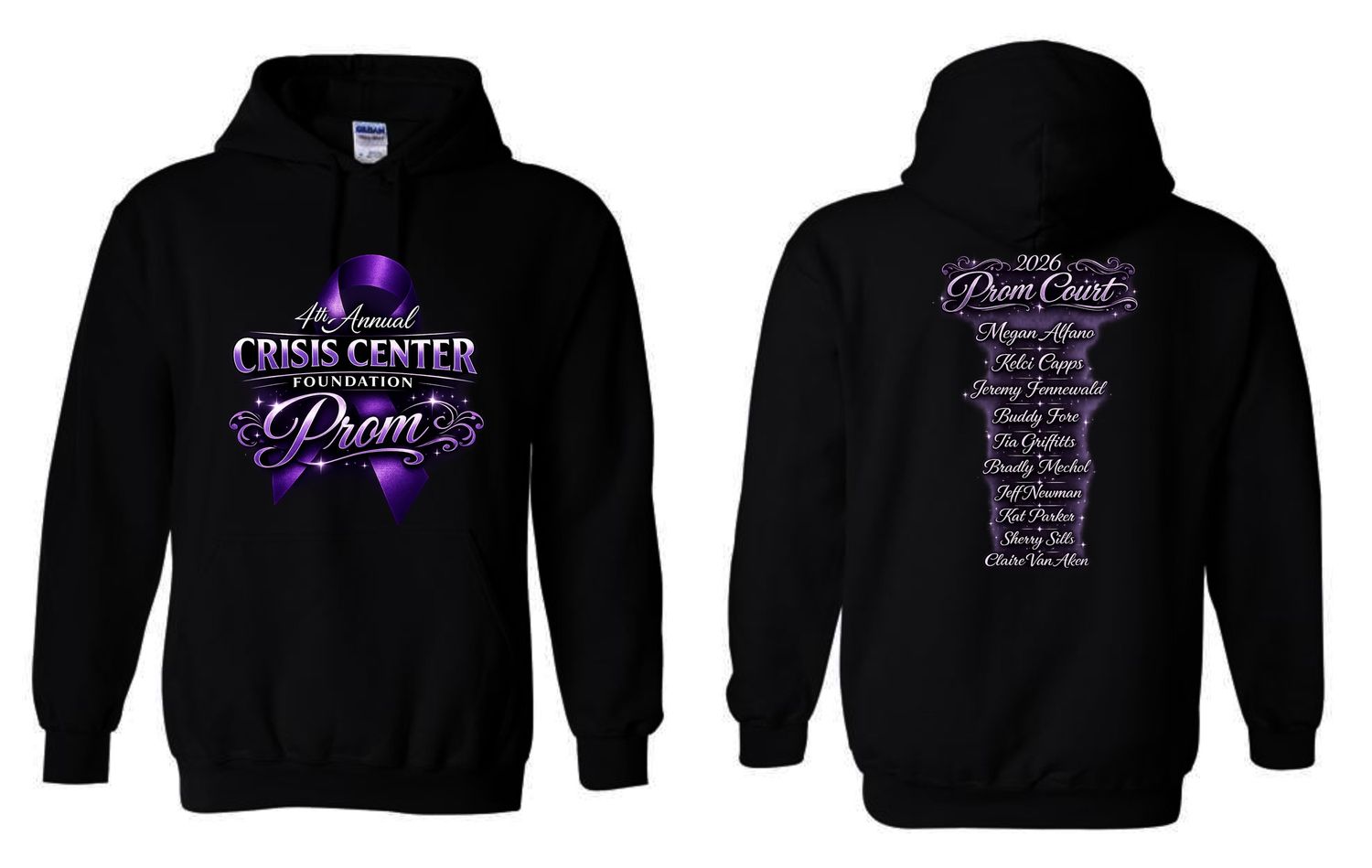 CRISIS CENTER PROM-18500 BLACK PULLOVER HOODIE