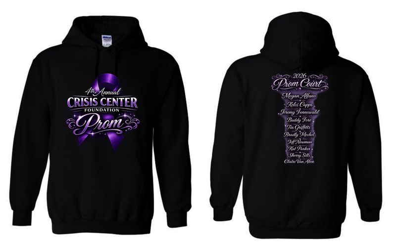 CRISIS CENTER PROM-18500 BLACK PULLOVER HOODIE