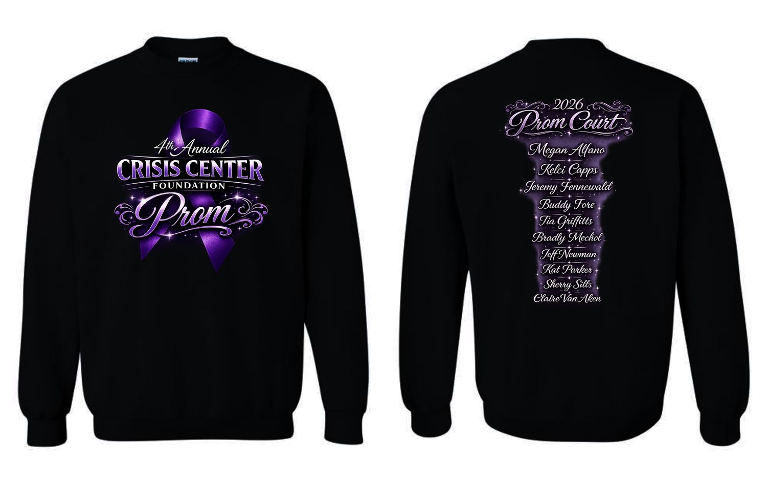 CRISIS CENTER PROM-18000 BLACK CREWNECK SWEATSHIRT