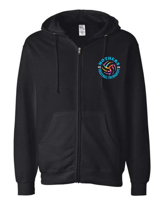 MOTHERS VOLLEYBALL-SS4500Z BLACK MID-WEIGHT FULL ZIP HOODIE